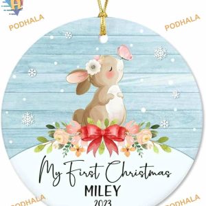 Animal Baby Adorable Personalized Baby's First Christmas Ornament 2023