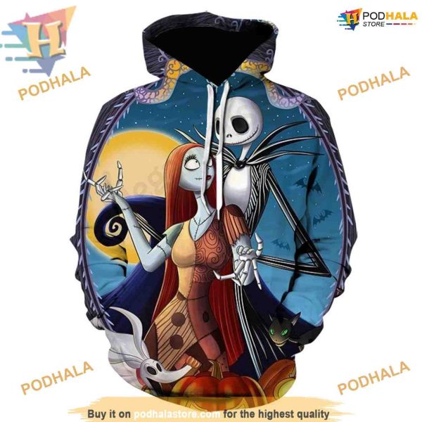 Anime Jack Sally Hoodie 3D Print, Creative Christmas Gifts
