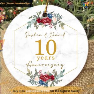 Anniversary Commemorative Bauble, Personalized Keepsake Ornament