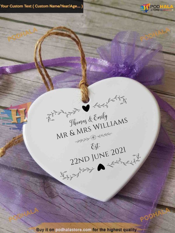Anniversary Heart Bauble, Personalized Family Christmas Gifts