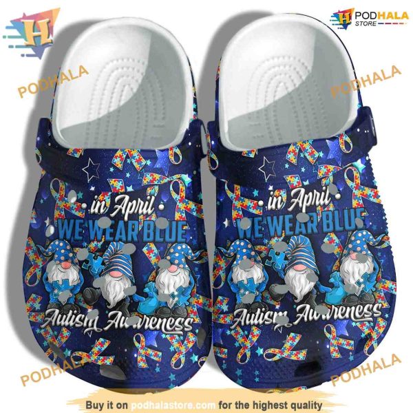 April Gnomes Autism Awareness Crocs, Creative Christmas Gifts