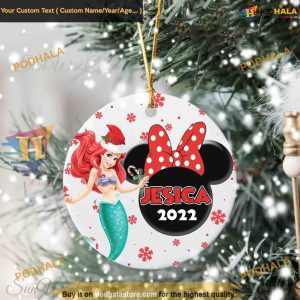 Ariel Princess Personalized Ornament, Disney Family Christmas Treasure