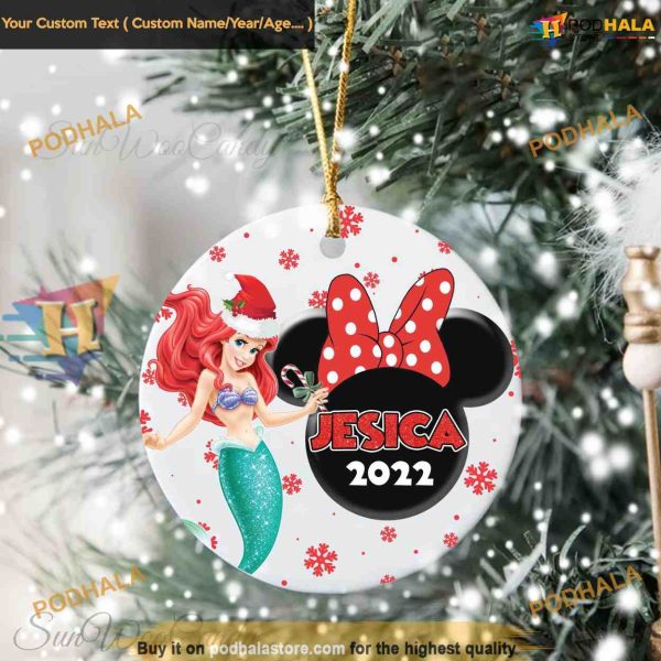 Ariel Princess Personalized Ornament, Disney Family Christmas Treasure