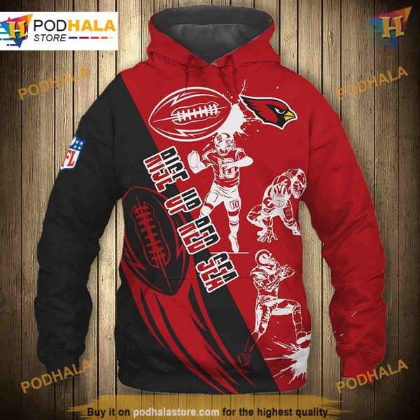 Arizona Cardinals Hoodie 3D Design Cartoon Player, Cute Team Sweatshirt