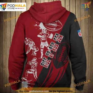 Arizona Cardinals Hoodie 3D Design Cartoon Player Cute Team Sweatshirt 2