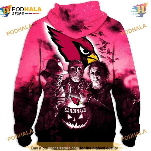 Arizona Cardinals Hoodie 3D Halloween Horror Night Gift, Fan Merchandise
