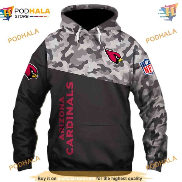 Arizona Cardinals Military Hoodies 3D Sweatshirt Long Sleeve New Season, Team Gear