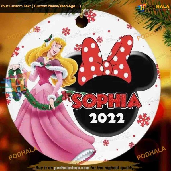 Arora Princess Disney Ornament, Personalized Family Christmas Decor