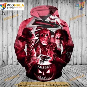 Atlanta Falcons 3D Hoodie, Cheap Horror Night Halloween NFL Pullover