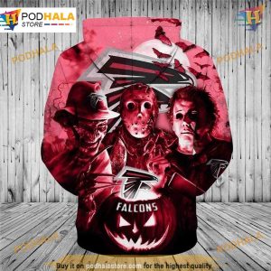 Atlanta Falcons 3D Hoodie Cheap Horror Night Halloween NFL Pullover 2