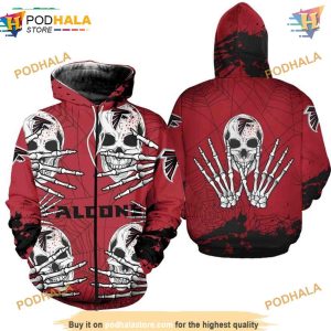Atlanta Falcons 3D Hoodie Skull Graphic for Halloween 2