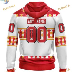 Autism Awareness Custom Name And Number NHL Calgary Flames Hoodie 3D 2