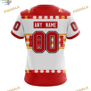 Autism Awareness Custom Name And Number NHL Calgary Flames Hoodie 3D 4