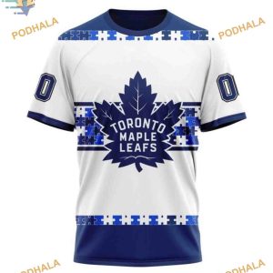 Autism Awareness Custom Name And Number NHL Toronto Maple Leafs Hoodie 3D 3