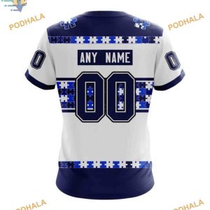 Autism Awareness Custom Name And Number NHL Toronto Maple Leafs Hoodie 3D 4