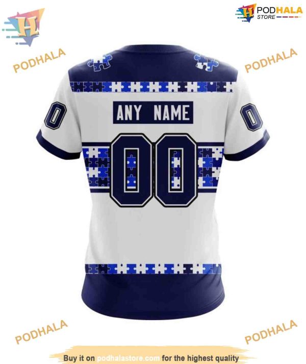 Autism Awareness Custom Name And Number NHL Toronto Maple Leafs Hoodie 3D