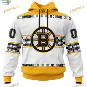 Autism Awareness Custom Name NHL Boston Bruins Hoodie 3D Supportive Apparel 1