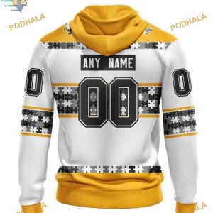 Autism Awareness Custom Name NHL Boston Bruins Hoodie 3D Supportive Apparel 2