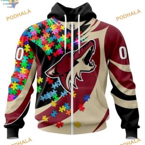 Autism Awareness NHL Personalized Arizona Coyotes Hoodie 3D Arizona Coyotes Unique Apparel 2