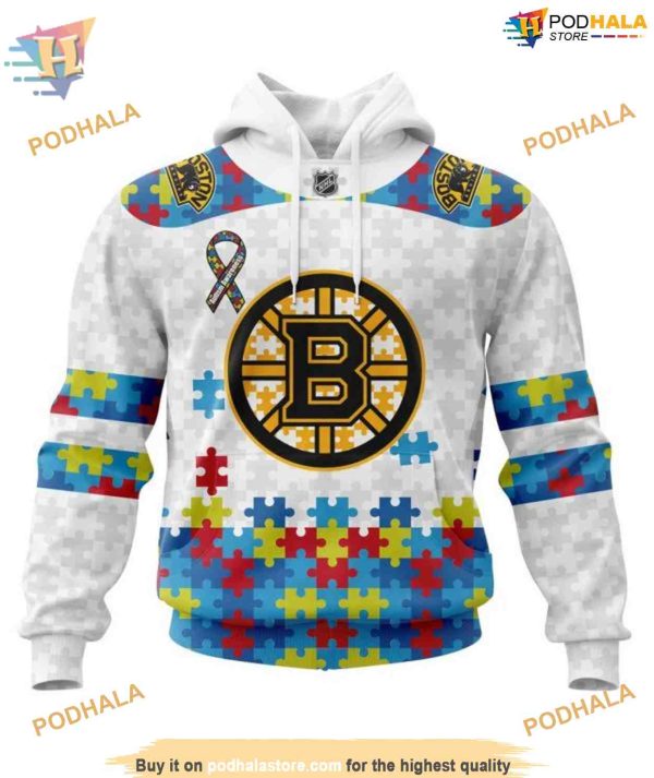 Autism Awareness Personalized NHL Boston Bruins Hoodie 3D, Inclusive Design Merch