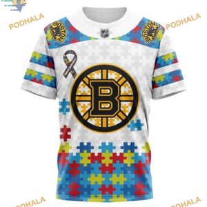 Autism Awareness Personalized NHL Boston Bruins Hoodie 3D Inclusive Design Merch 3