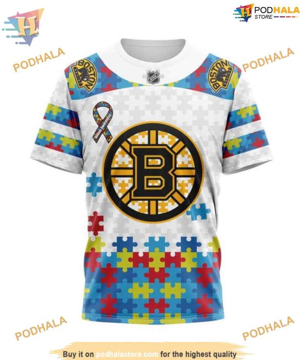Autism Awareness Personalized NHL Boston Bruins Hoodie 3D, Inclusive Design Merch