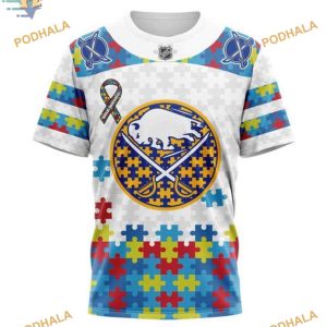 Autism Awareness Personalized NHL Buffalo Sabres Hoodie 3D Custom Design 3
