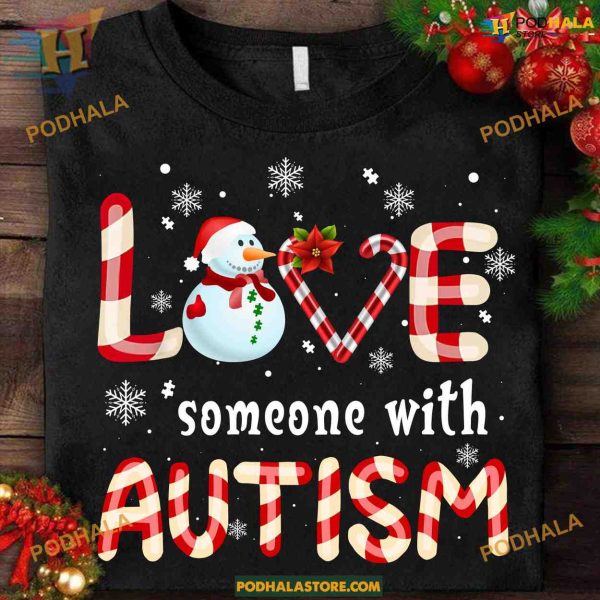 Autism Awareness Snowman Christmas Shirt, Funny Christmas Shirt For Family