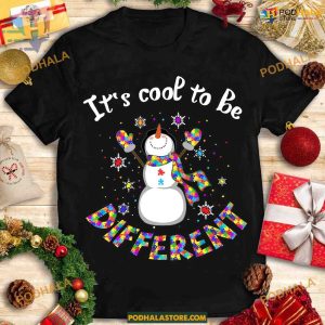 Autism Awareness Snowman Christmas Tee, Matching Family Xmas Shirt