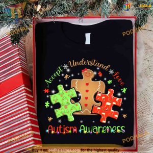 Autism Christmas Symbol Shirt, Supportive Family Christmas Shirt Ideas
