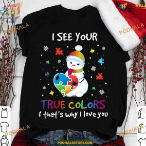 Autism Snowman Christmas Tee, Family Christmas Shirt Ideas