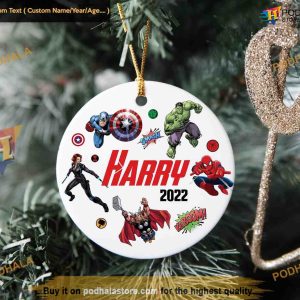 Avengers Heroic Christmas Personalized Ornament, Marvel Family Fun