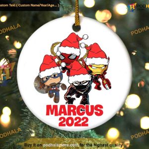Avengers Marvel Ornament, Personalized Christmas QTz