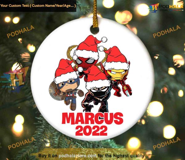 Avengers Marvel Ornament, Personalized Christmas QTz