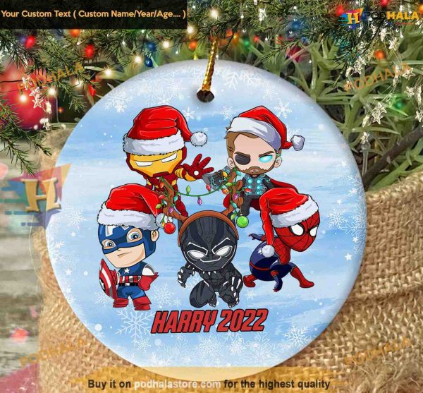 Avengers Team Custom Ornament, Superhero Family Christmas Delight