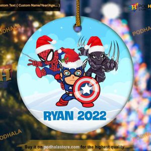 Avengers Themed Ornament, Personalized Marvel Christmas