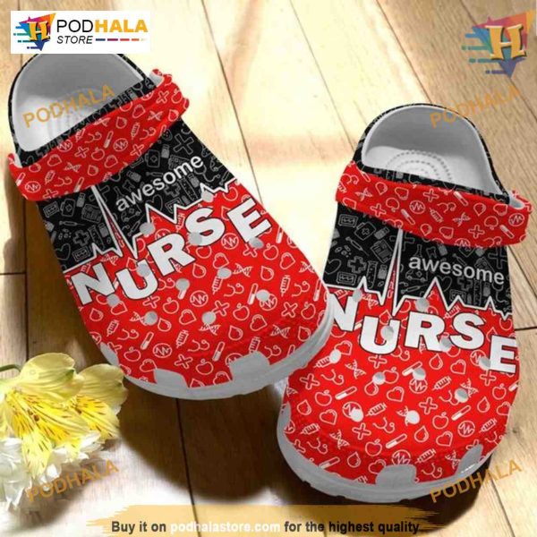 Awesome Nurses Shoes Proud Of Nurse Crocs, Creative Christmas Gifts