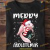Axolotl Santa Hat Christmas Shirt, Funny Christmas Gift Ideas