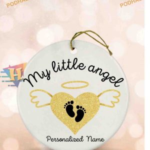 Baby Angel Ornaments, Personalized Infant Memorial Christmas Gift