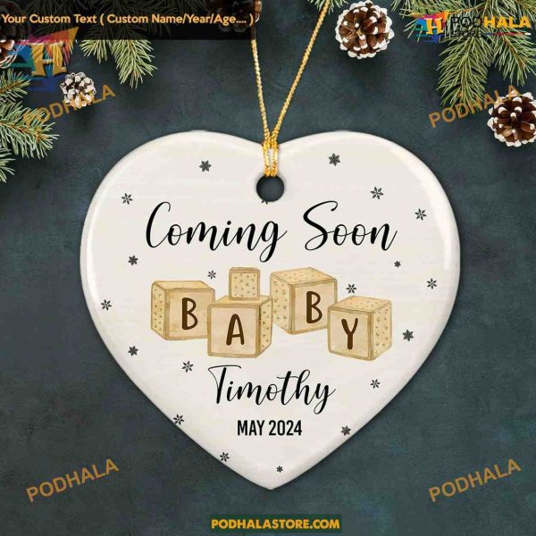 Baby Bump’s 2023 Ornament, Personalized Pregnancy Announcement Keepsake