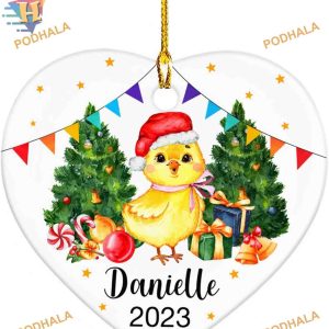 Baby Chicken 1st Christmas Ornament, Personalized Family Christmas