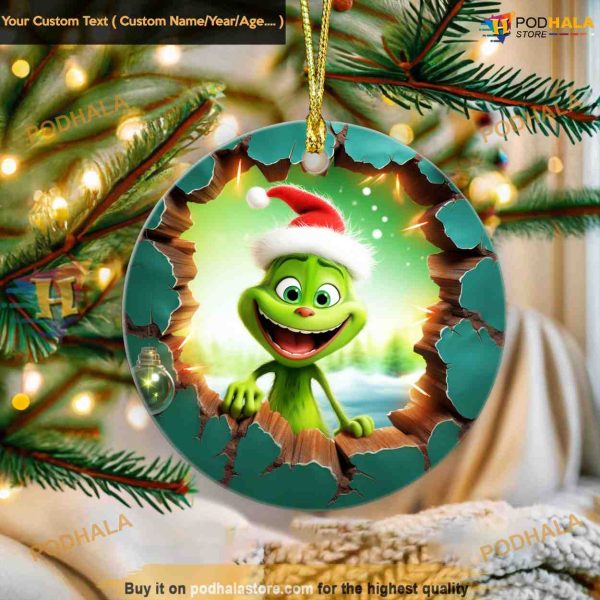 Baby Grinch Ceramic Ornament Gift, Exclusive Grinch Christmas Tree Ornaments