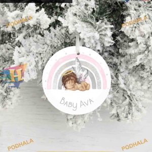Baby In Heaven Angel Christmas Ornament, Personalized Memorial Gift