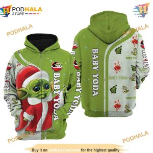 Baby Yoda Green Christmas Disney 3D Hoodie Trending Apparel 2