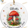 Baby's 1st Christmas 2023 Personalized Mushroom Ceramic Ornament