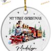 Baby's First Christmas 2023 Ornament, Personalized Newborn Ceramic Keepsake