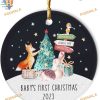 Baby's First Christmas 2023, Woodland Animal Personalized Ceramic Ornament