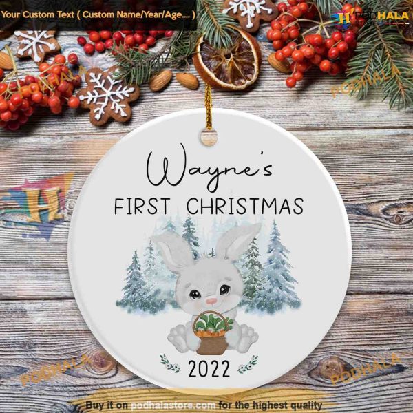 Baby’s First Christmas Ornament, Custom Newborn Keepsake