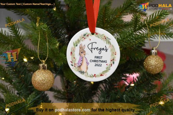 Baby’s First Custom Xmas Ornament, Personalized 1st Christmas Ornament