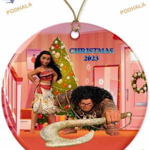Baby's First Moana Christmas Ornament, 2023 Disney Ceramic Ornament for Gifting